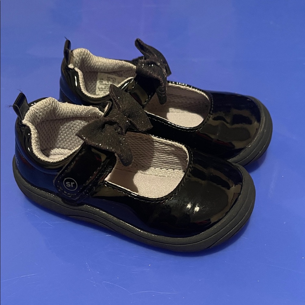 Stride Rite Shiny Black Dress Shoes for Kids
